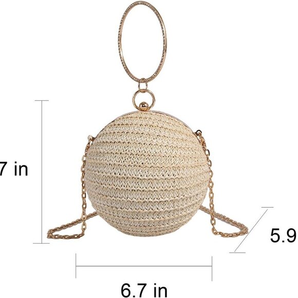 Straw Clutch Purse Womens Evening Bag Beach Handbag Crossbody Small